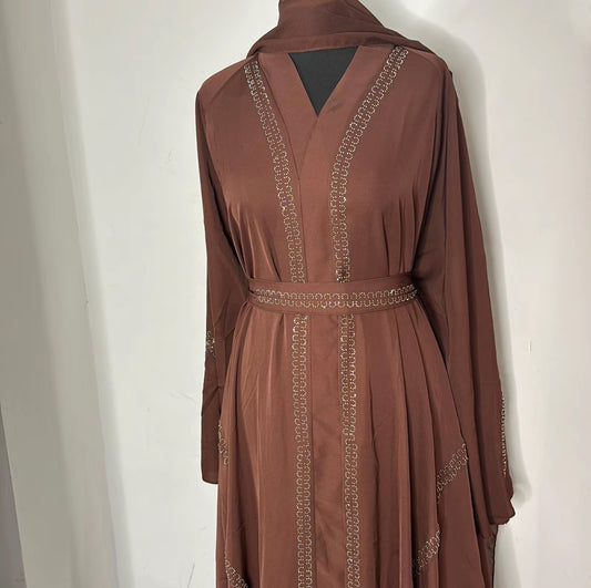 ROYAL BROWN ABAYA CLOSED